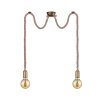 Suspension Trio Leuchten CORD Brun, Laiton, 2 lumières