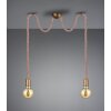 Suspension Trio Leuchten CORD Brun, Laiton, 2 lumières