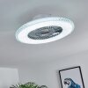 Ventilateur de plafond Piacenza LED Chrome, Blanc, 1 lumière, Télécommandes