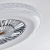 Ventilateur de plafond Piacenza LED Chrome, Blanc, 1 lumière, Télécommandes