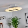 Ventilateur de plafond Piacenza LED Chrome, Blanc, 1 lumière, Télécommandes