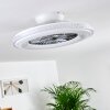 Ventilateur de plafond Piacenza LED Chrome, Blanc, 1 lumière, Télécommandes