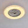 Ventilateur de plafond Piacenza LED Chrome, Blanc, 1 lumière, Télécommandes