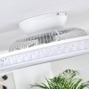 Ventilateur de plafond Piacenza LED Chrome, Blanc, 1 lumière, Télécommandes