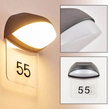 Numéros de maison éclairé Tanguro LED Noir, 1 lumière