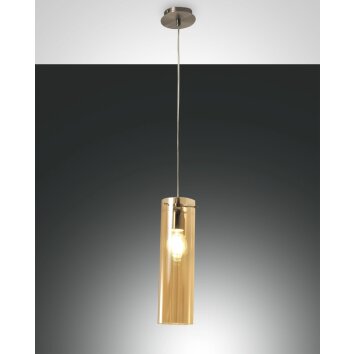 Suspension Fabas Luce Sintesi Nickel brillant, 1 lumière