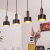 Suspension Pretoria LED Laiton, Noir, 4 lumières