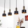 Suspension Pretoria LED Laiton, Noir, 4 lumières