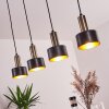 Suspension Pretoria LED Laiton, Noir, 4 lumières