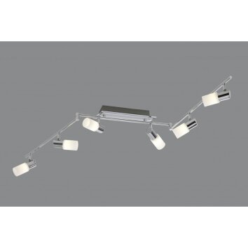 Plafonnier Trio 8214 LED Aluminium, Chrome, Acier inoxydable, 6 lumières