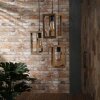 Suspension Siddeburen Bois foncé, 3 lumières