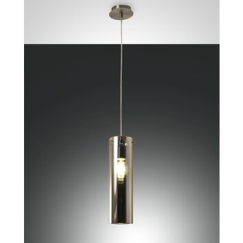 Suspension Fabas Luce Sintesi Nickel brillant, 1 lumière