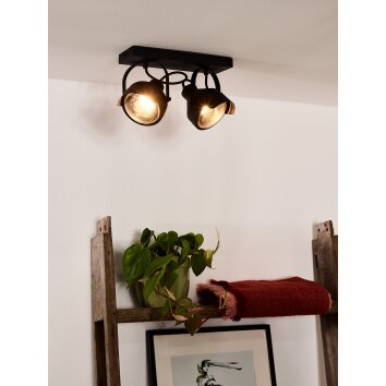 Spot de plafond Lucide CICLETA Noir, 2 lumières