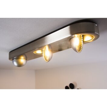 Plafonnier Granada LED Nickel mat, 3 lumières