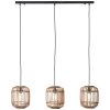 Suspension Brilliant Woodrow Brun, 3 lumières