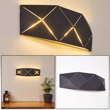 Applique murale Shouver LED Noir, 1 lumière