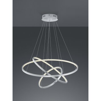 Suspension Trio Aaron LED Nickel mat, 1 lumière, Télécommandes, Changeur de couleurs