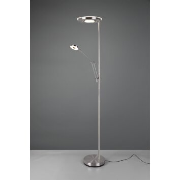 Lampadaire Trio Barrie LED Nickel mat, 2 lumières