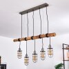 Suspension Adama Bois foncé, Noir, 5 lumières