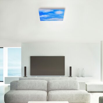 Plafonnier Leuchten-Direkt CLOUD LED Blanc, 1 lumière, Télécommandes