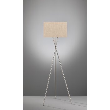 Lampadaire Fischer & Honsel Wotan Nickel mat, 3 lumières