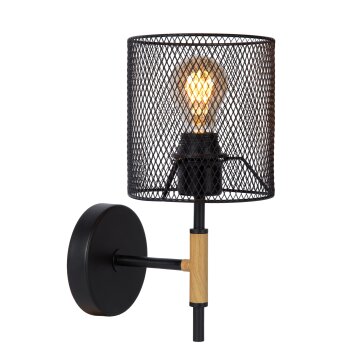 Applique murale Lucide BASKETT Noir, 1 lumière