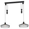 Suspension Eglo WINKWORTH Noir, 2 lumières