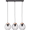 Suspension Brilliant SORANA Bois foncé, Noir, 3 lumières