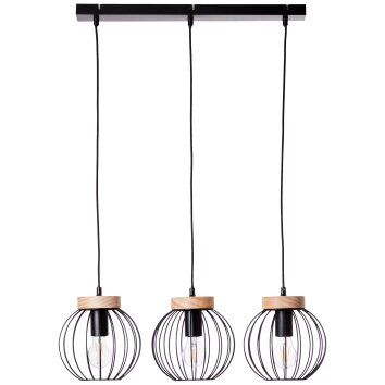 Suspension Brilliant SORANA Bois foncé, Noir, 3 lumières