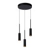 Suspension Lucide TUBULE LED Noir, 3 lumières