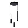 Suspension Lucide TUBULE LED Noir, 3 lumières