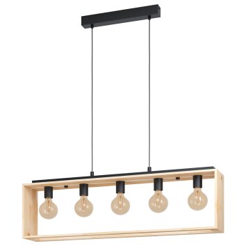 Suspension Eglo FAMBOROUGH Brun, Noir, 5 lumières