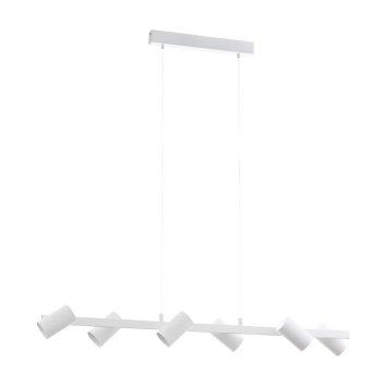 Suspension Eglo GATUELA Nickel mat, Blanc, 6 lumières