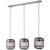 Suspension Brilliant Woodrow Bois foncé, Noir, 3 lumières