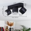 Plafonnier Appleton LED Noir, 3 lumières