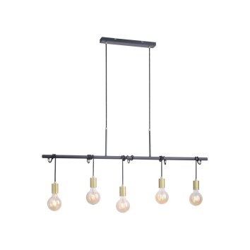 Suspension Leuchten-Direkt TAMARA Noir, 5 lumières