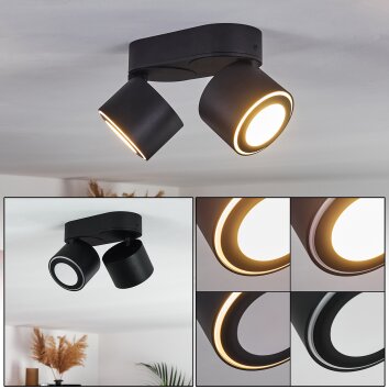 Plafonnier Appleton LED Noir, 2 lumières