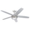 Ventilateur de plafond Globo VIVIANA LED Nickel mat, 1 lumière, Télécommandes