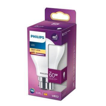 LED B22d 60 Watt 2700 Kelvin 806 Lumen Philips