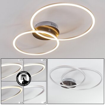 Plafonnier Johsa LED Nickel mat, 2 lumières