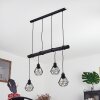 Suspension Cool Spring Bois foncé, Noir, 4 lumières