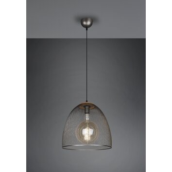 Suspension Trio Ivar Brun foncé, Nickel mat, 1 lumière