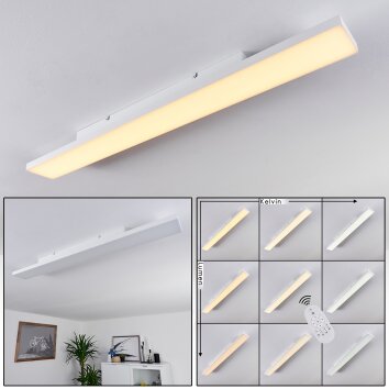 Plafonnier Buenaventura LED Blanc, 1 lumière, Télécommandes