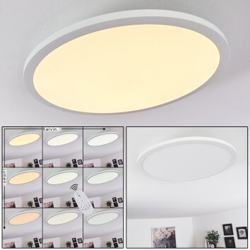 Plafonnier Ailik LED Blanc, 1 lumière, Télécommandes