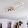 Plafonnier Cheka LED Brun, Nickel mat, 2 lumières, Télécommandes