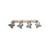 Spot de plafond Steinhauer Gearwood Gris, Bois foncé, 4 lumières