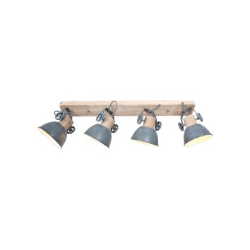 Spot de plafond Steinhauer Gearwood Gris, Bois foncé, 4 lumières