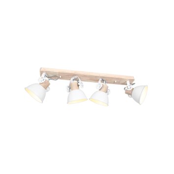 Spot de plafond Steinhauer Gearwood Bois foncé, Blanc, 4 lumières