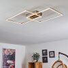 Plafonnier Cheka LED Nickel mat, 2 lumières, Télécommandes