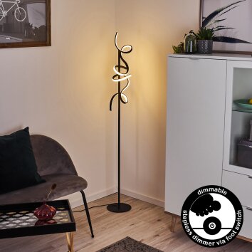 Lampadaire Lavaca LED Noir, 2 lumières